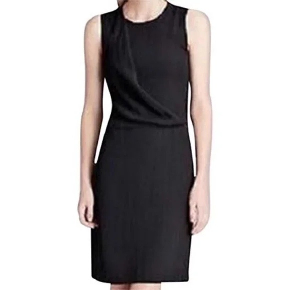 Theory Darbia Black Sleeveless Wool Blend Sheath Dress womens Size O short dress
